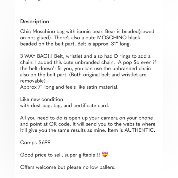 Moschino Couture Black and Gold Teddy Bear 3 Way Bag - Picture 12 of 12